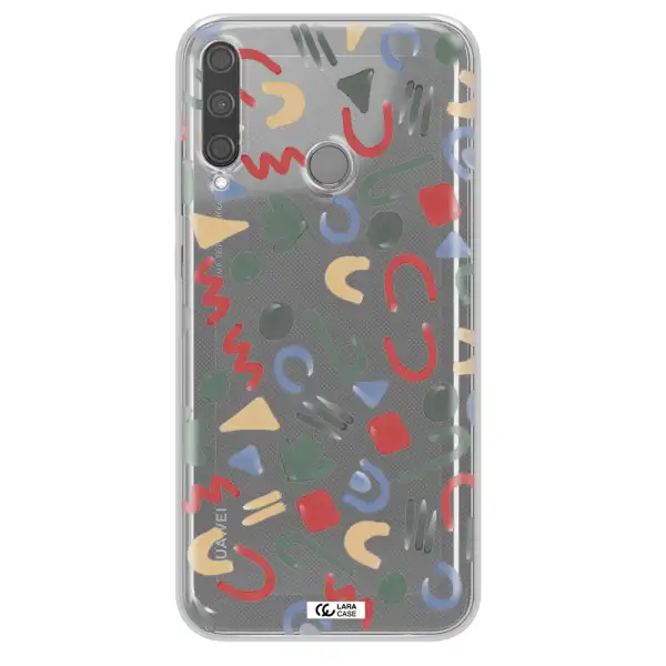 a pattern of colorful shapes Huawei P40 Lite E Clear TPU Case