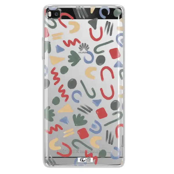 a pattern of colorful shapes Huawei P8 Clear TPU Case