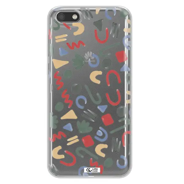 a pattern of colorful shapes Huawei Y5 2018 Clear TPU Case