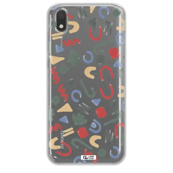 a pattern of colorful shapes Huawei Y5 2019 Clear TPU Case