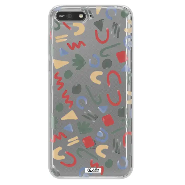 a pattern of colorful shapes Huawei Y6 2018 Clear TPU Case