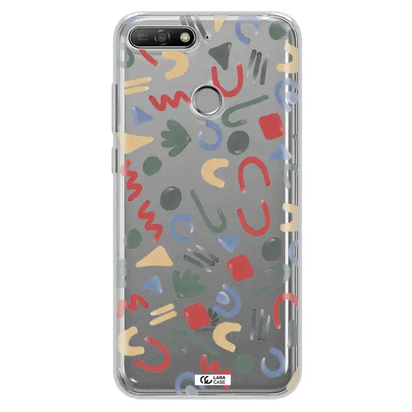 a pattern of colorful shapes Huawei Y6 Prime 2018 Clear TPU Case