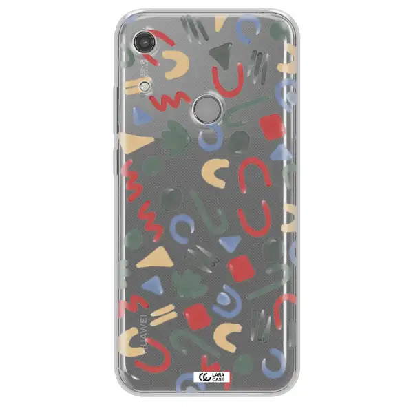 a pattern of colorful shapes Huawei Y6S Clear TPU Case