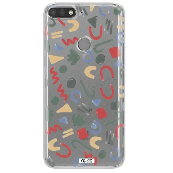 a pattern of colorful shapes Huawei Y7 Prime 2018 Clear TPU Case