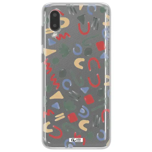 a pattern of colorful shapes Samsung A02 Clear TPU Case