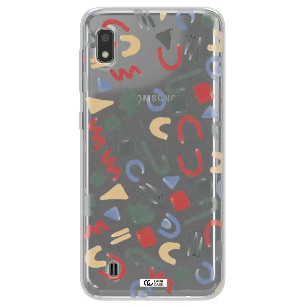 a pattern of colorful shapes Samsung A10 Clear TPU Case