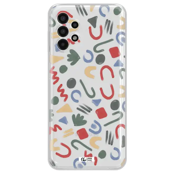 a pattern of colorful shapes Samsung A13 4g Clear TPU Case