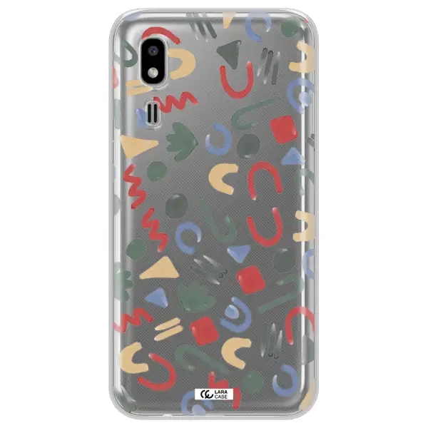 a pattern of colorful shapes Samsung A2 Core Clear TPU Case