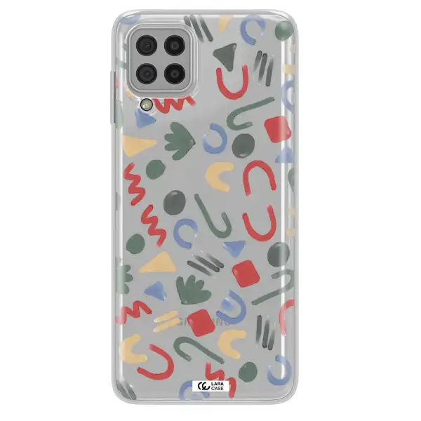 a pattern of colorful shapes Samsung A22 4g Clear TPU Case