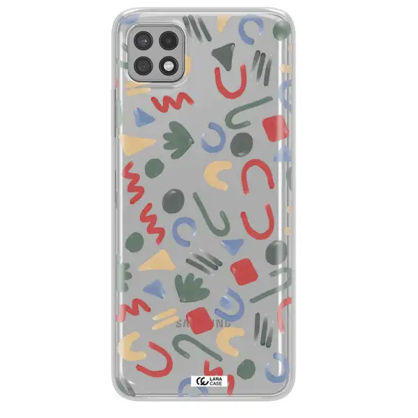 a pattern of colorful shapes Samsung A22 5g Clear TPU Case