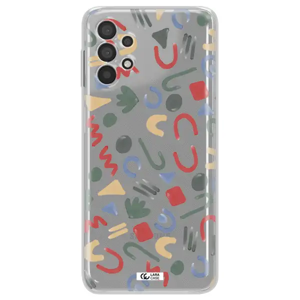 a pattern of colorful shapes Samsung A32 Clear TPU Case