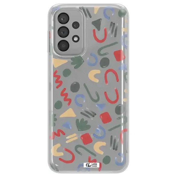 a pattern of colorful shapes Samsung A33 Clear TPU Case