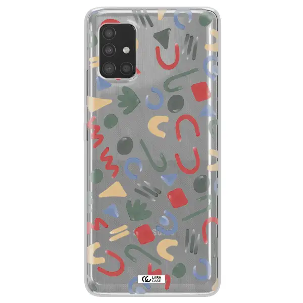 a pattern of colorful shapes Samsung A51 Clear TPU Case