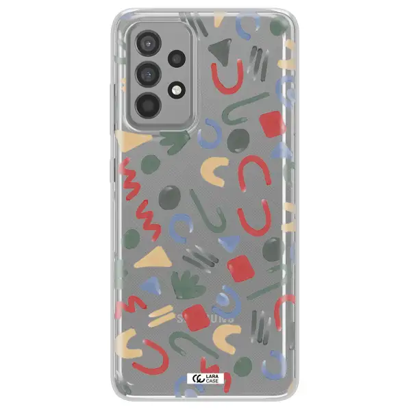 a pattern of colorful shapes Samsung A52 Clear TPU Case