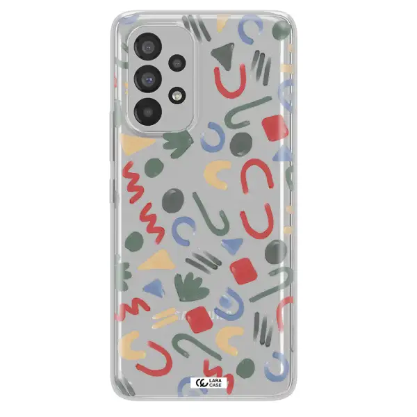 a pattern of colorful shapes Samsung A53 Clear TPU Case