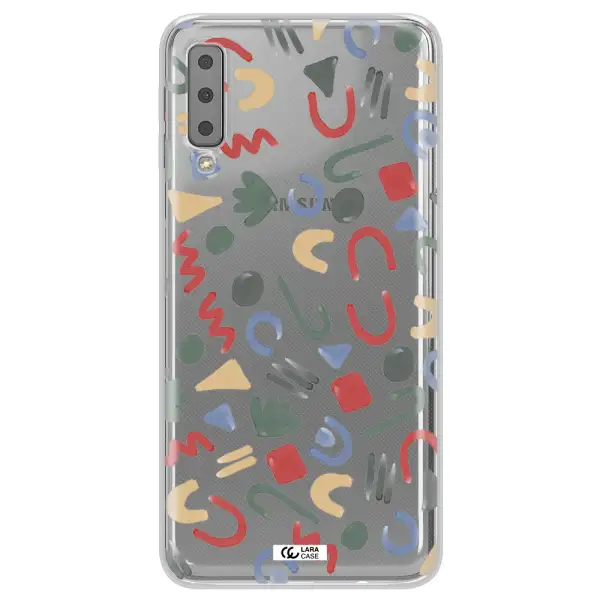 a pattern of colorful shapes Samsung A7 2018 Clear TPU Case