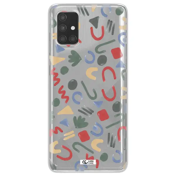 a pattern of colorful shapes Samsung A71 Clear TPU Case