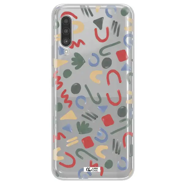 a pattern of colorful shapes Samsung A90 Clear TPU Case