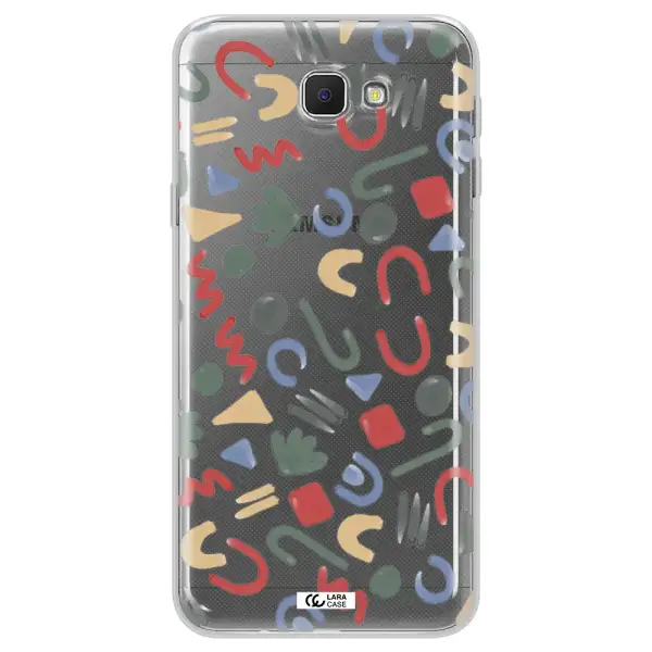 a pattern of colorful shapes Samsung J5 Prime Clear TPU Case