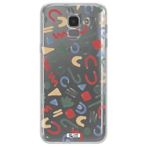 a pattern of colorful shapes Samsung J6 Clear TPU Case