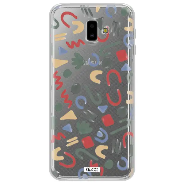 a pattern of colorful shapes Samsung J6 Plus Clear TPU Case