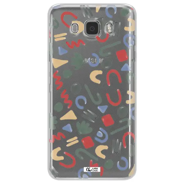 a pattern of colorful shapes Samsung J7 2016 Clear TPU Case