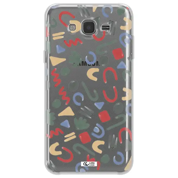 a pattern of colorful shapes Samsung J7 Core Clear TPU Case