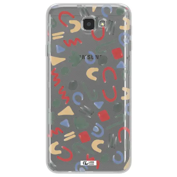 a pattern of colorful shapes Samsung J7 Prim Clear TPU Case