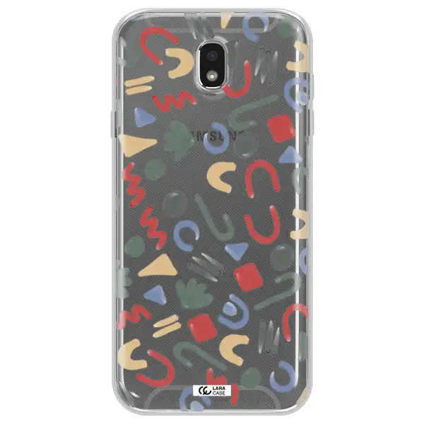 a pattern of colorful shapes Samsung J7 Pro Clear TPU Case