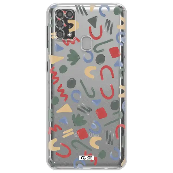 a pattern of colorful shapes Samsung M31 Clear TPU Case