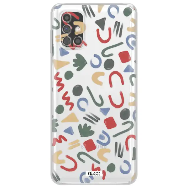 a pattern of colorful shapes Samsung M31S Clear TPU Case
