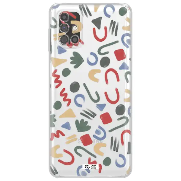 a pattern of colorful shapes Samsung M51 Clear TPU Case