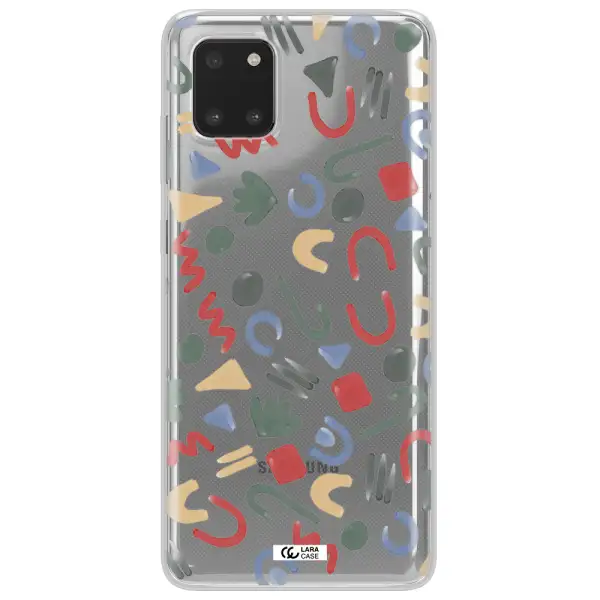 a pattern of colorful shapes Samsung Note 10 Lite Clear TPU Case