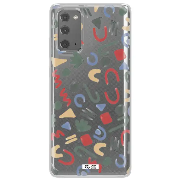 a pattern of colorful shapes Samsung Note 20 Clear TPU Case
