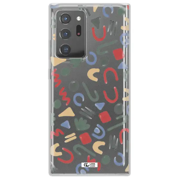 a pattern of colorful shapes Samsung Note 20 Ultra Clear TPU Case