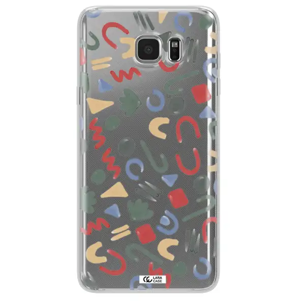 a pattern of colorful shapes Samsung Note 5 Clear TPU Case