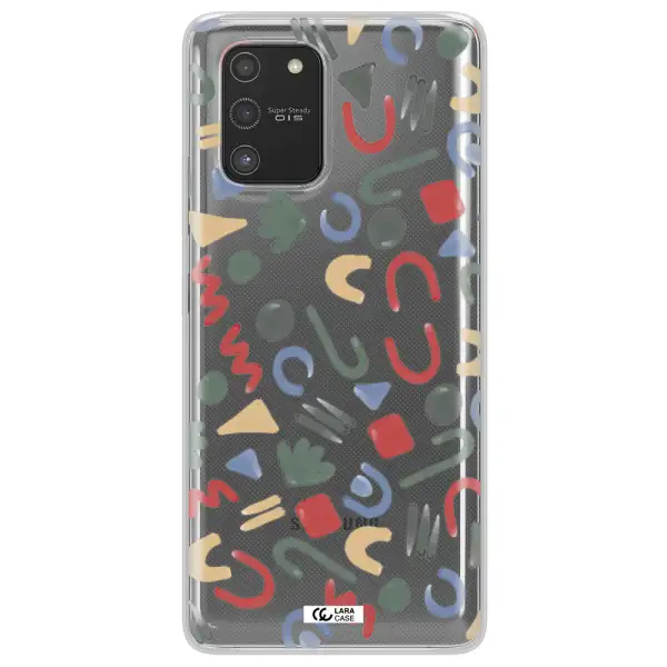 a pattern of colorful shapes Samsung S10 Lite Clear TPU Case