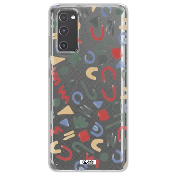 a pattern of colorful shapes Samsung S20 Fe Clear TPU Case