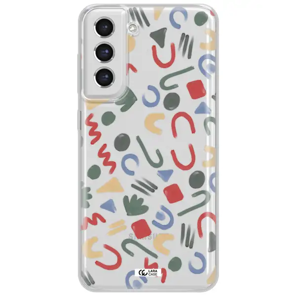 A Pattern Of Colorful Shapes Samsung S21 Fe Clear Tpu Case