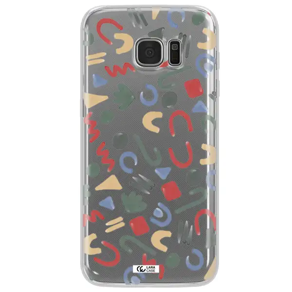 a pattern of colorful shapes Samsung S7 Edge Clear TPU Case