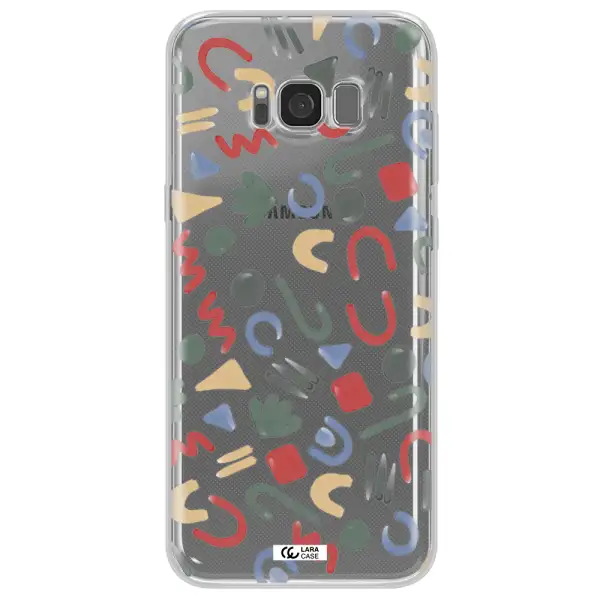 a pattern of colorful shapes Samsung S8 Plus Clear TPU Case