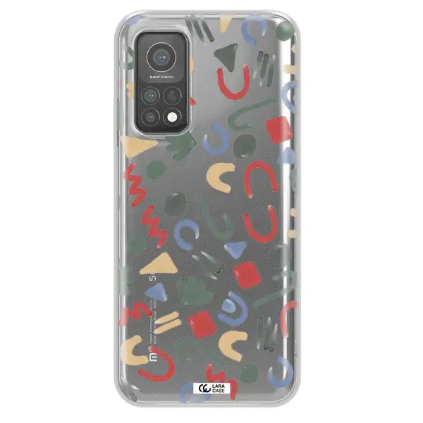 a pattern of colorful shapes Xiaomi Mi 10 T Pro Clear TPU Case