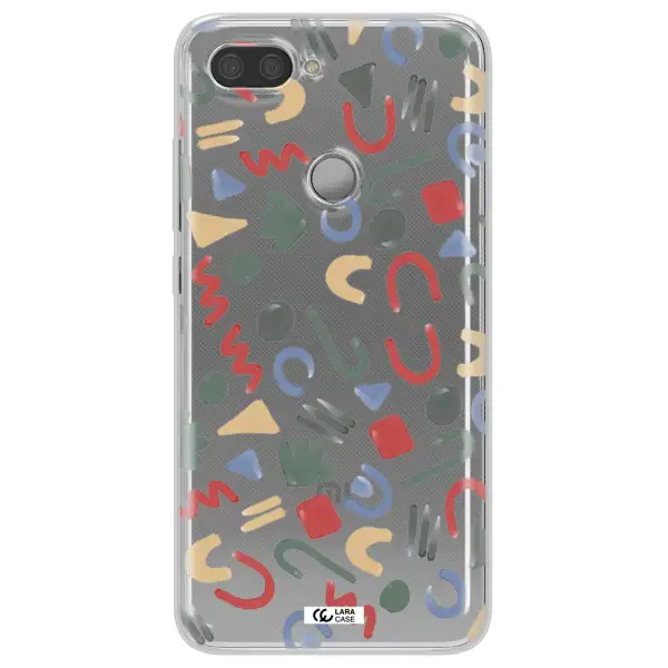 a pattern of colorful shapes Xiaomi Mi 8 Lite Clear TPU Case