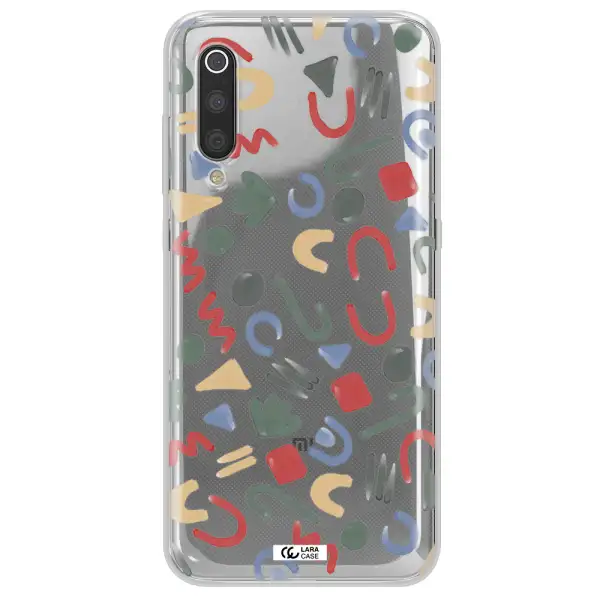 a pattern of colorful shapes Xiaomi Mi 9 Clear TPU Case