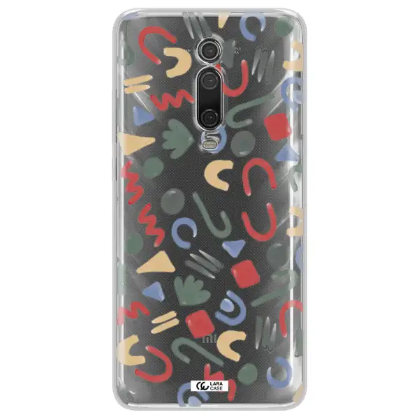 a pattern of colorful shapes Xiaomi Mi 9T Clear TPU Case