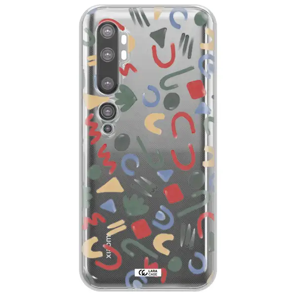 a pattern of colorful shapes Xiaomi Mi Note 10 Clear TPU Case
