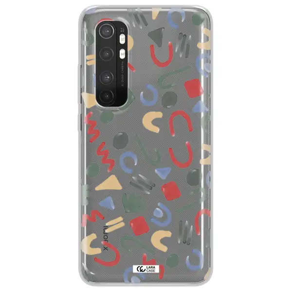 a pattern of colorful shapes Xiaomi Mi Note 10 Lite Clear TPU Case