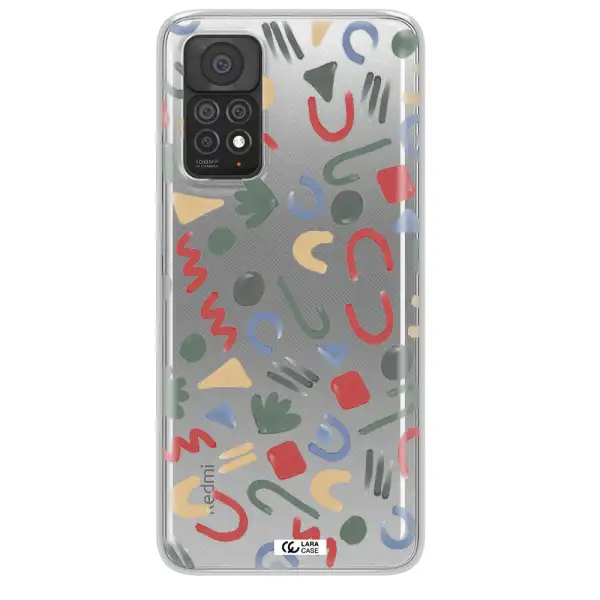a pattern of colorful shapes Xiaomi Note 11 Pro Clear TPU Case