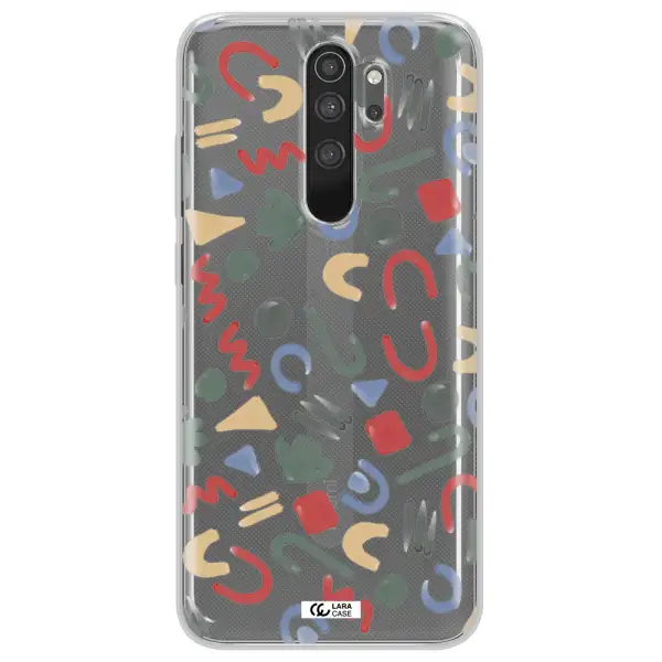 a pattern of colorful shapes Xiaomi Note 8 Pro Clear TPU Case