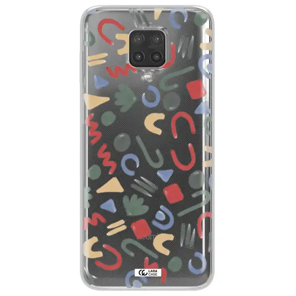 a pattern of colorful shapes Xiaomi Note 9 Pro Clear TPU Case